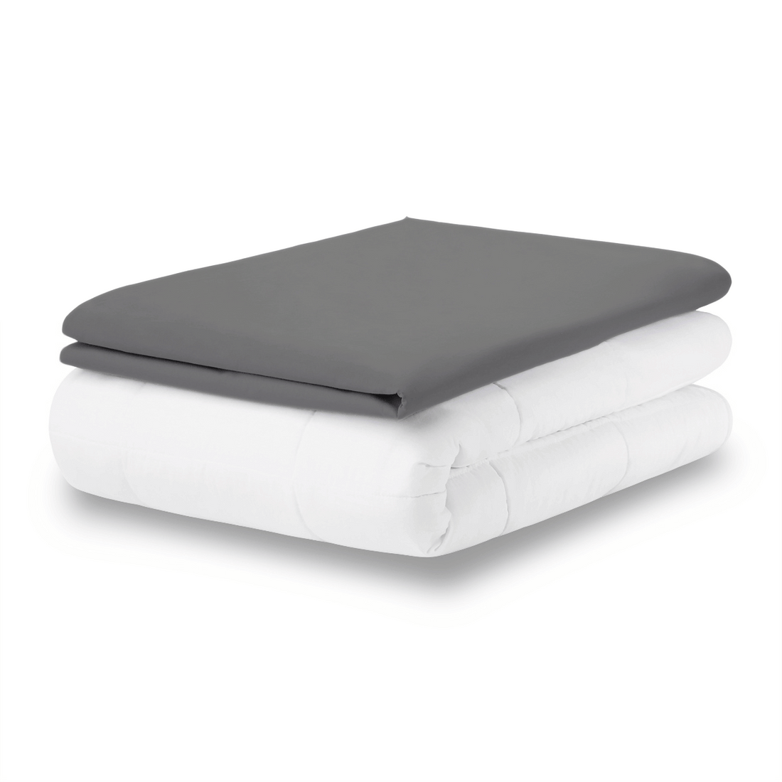 Kołdra Obciążeniowa Premium Biała Poszewka Bawełniana Grafitowa HuggyMoon profil
