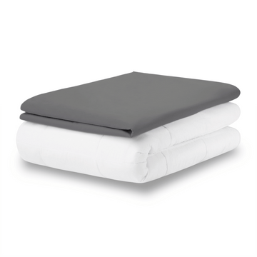 Kołdra Obciążeniowa Premium Biała Poszewka Bawełniana Grafitowa HuggyMoon profil