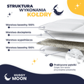Kołdra obciążeniowa Standard HuggyMoon – budowa z dociepleniem i pętelkami do poszewki.
